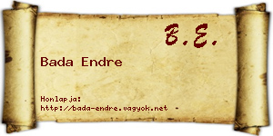 Bada Endre névjegykártya